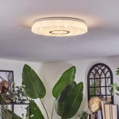 hofstein Hafdhem Plafonnier LED Argenté, 1 lumière, Télécommandes