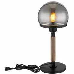 Suspension Verre Fumé-Luminaires Globo Lighting Haku Lampe à poser Écru, Noir, 1 lumière