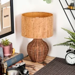 Luminaires Scandinaves-hofstein Halarna Lampe à poser Brun, Écru, 1 lumière