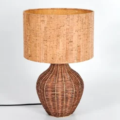 Luminaires Scandinaves-hofstein Halarna Lampe à poser Brun, Écru, 1 lumière