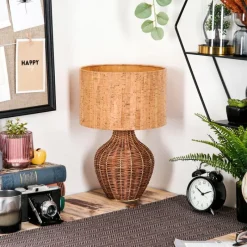 Luminaires Scandinaves-hofstein Halarna Lampe à poser Brun, Écru, 1 lumière