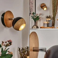 Luminaires Scandinaves-hofstein Haldor Applique murale, Spot mural Brun, Chrome, Noir, 1 lumière