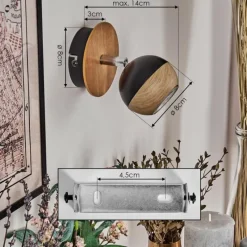 Luminaires Scandinaves-hofstein Haldor Applique murale, Spot mural Brun, Chrome, Noir, 1 lumière