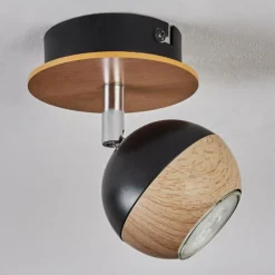 Luminaires Scandinaves-hofstein Haldor Plafonnier, Spot de plafond Brun, Chrome, Noir, 1 lumière