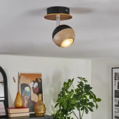 Luminaires Scandinaves-hofstein Haldor Plafonnier, Spot de plafond Brun, Chrome, Noir, 1 lumière