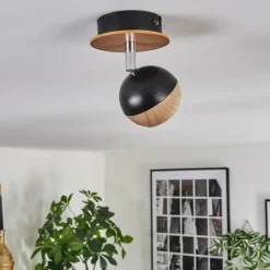 Luminaires Scandinaves-hofstein Haldor Plafonnier, Spot de plafond Brun, Chrome, Noir, 1 lumière