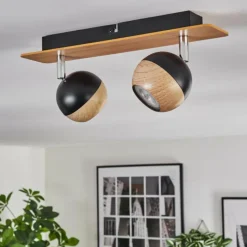 Luminaires Scandinaves-hofstein Haldor Plafonnier, Spot de plafond Brun, Chrome, Noir, 2 lumières