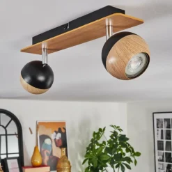 Luminaires Scandinaves-hofstein Haldor Plafonnier, Spot de plafond Brun, Chrome, Noir, 2 lumières