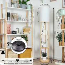 Lampes En Tissu-hofstein Hamaa Lampadaire Écru, 1 lumière