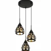 Luminaires Globo Lighting Hassan Suspension Noir, 3 lumières* Suspensions