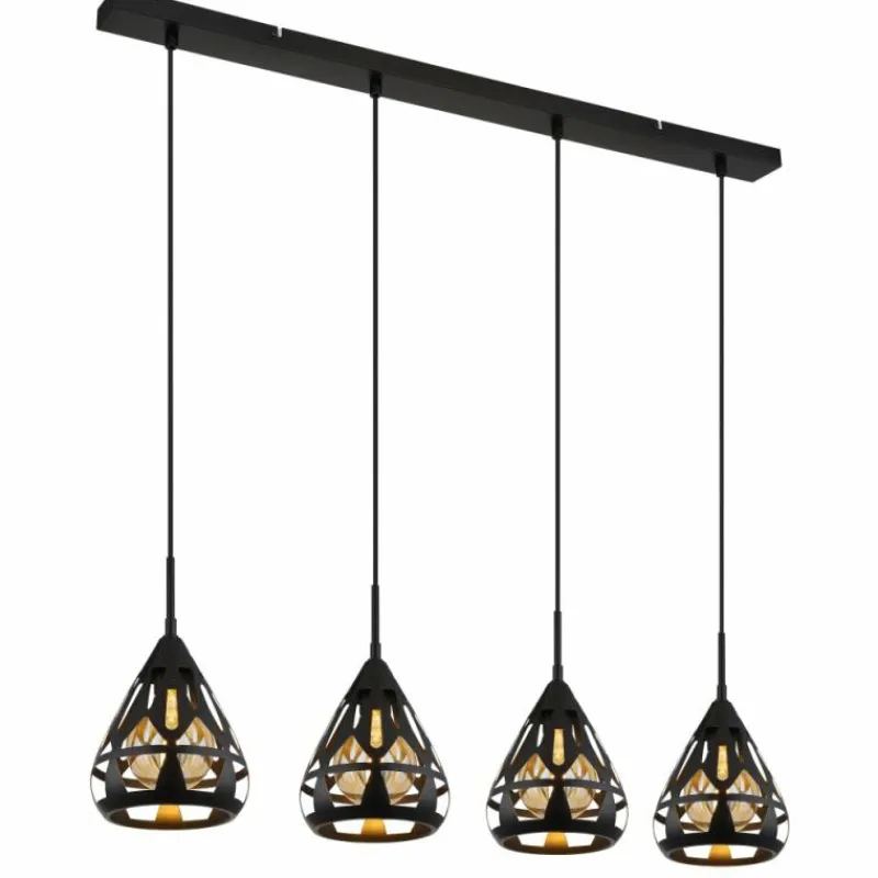 Luminaires Globo Lighting Hassan Suspension Noir, 4 lumières* Suspensions
