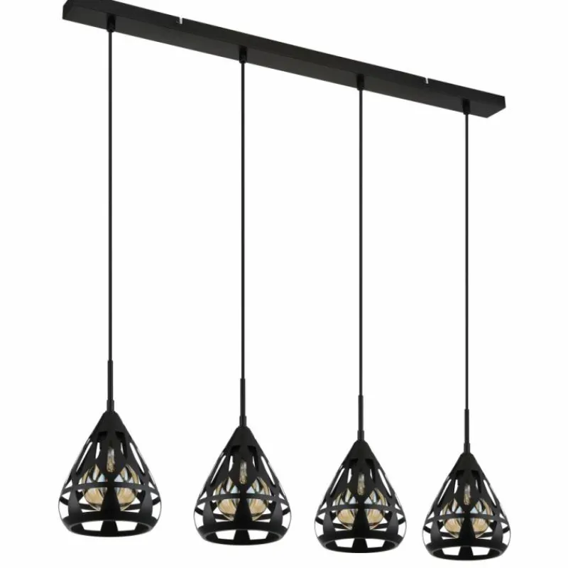 Luminaires Globo Lighting Hassan Suspension Noir, 4 lumières* Suspensions
