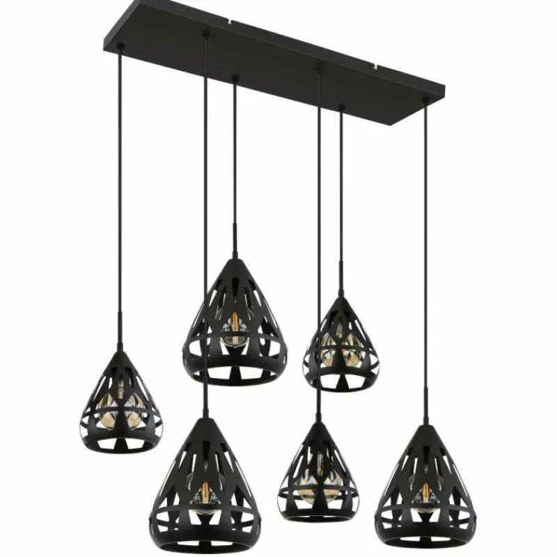 Luminaires Globo Lighting Hassan Suspension Noir, 6 lumières* Suspensions