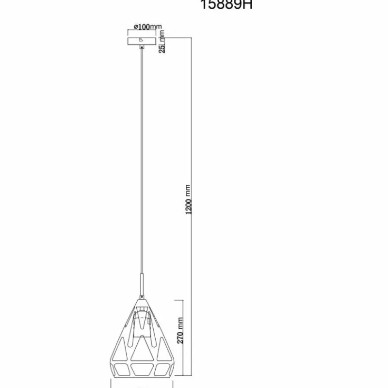Luminaires Globo Lighting Hassan Suspension Noir, 1 lumière* Suspensions