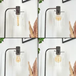 hofstein Hasvik Lampadaire Chrome, Noir, 1 lumière