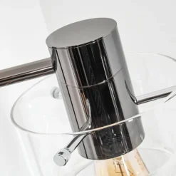 hofstein Hasvik Lampadaire Chrome, Noir, 1 lumière