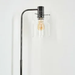 hofstein Hasvik Lampadaire Chrome, Noir, 1 lumière