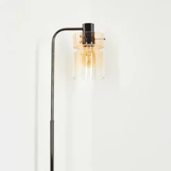 hofstein Hasvik Lampadaire Chrome, Noir, 1 lumière