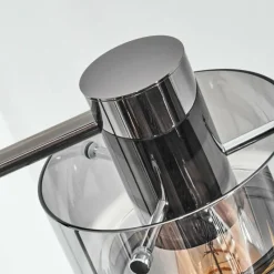 Suspension Verre Fumé-hofstein Hasvik Lampadaire Chrome, Noir, 1 lumière