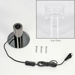 hofstein Hasvik Lampe de bureau, Lampe à poser, Liseuse Chrome, Noir, 1 lumière