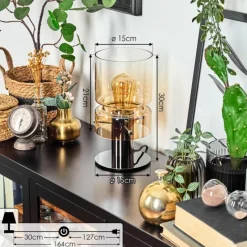 hofstein Hasvik Lampe de bureau, Lampe à poser, Liseuse Chrome, Noir, 1 lumière