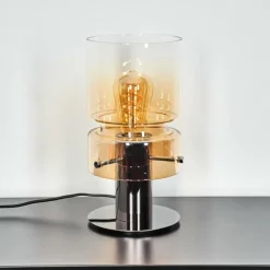 hofstein Hasvik Lampe de bureau, Lampe à poser, Liseuse Chrome, Noir, 1 lumière