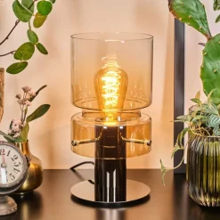 hofstein Hasvik Lampe de bureau, Lampe à poser, Liseuse Chrome, Noir, 1 lumière