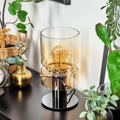 hofstein Hasvik Lampe de bureau, Lampe à poser, Liseuse Chrome, Noir, 1 lumière