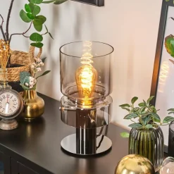 hofstein Hasvik Lampe de bureau, Lampe à poser, Liseuse Chrome, Noir, 1 lumière