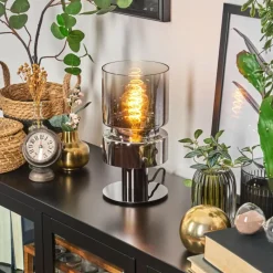 hofstein Hasvik Lampe de bureau, Lampe à poser, Liseuse Chrome, Noir, 1 lumière