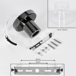 hofstein Hasvik Plafonnier, Spot de plafond Chrome, Fumée, 1 lumière