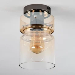 hofstein Hasvik Plafonnier, Spot de plafond Chrome, Fumée, 1 lumière