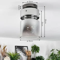 hofstein Hasvik Plafonnier, Spot de plafond Chrome, Fumée, 1 lumière