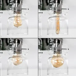 hofstein Hasvik Plafonnier, Spot de plafond Chrome, Noir, 3 lumières