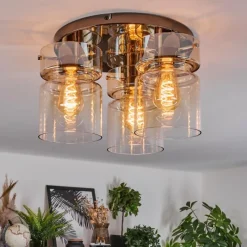 hofstein Hasvik Plafonnier, Spot de plafond Chrome, Noir, 3 lumières