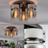 hofstein Hasvik Plafonnier, Spot de plafond Chrome, Noir, 3 lumières