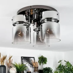 hofstein Hasvik Plafonnier, Spot de plafond Chrome, Noir, 3 lumières