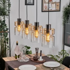 hofstein Hasvik Suspension, Suspension Ambre, Clair, 4 lumières