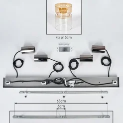hofstein Hasvik Suspension, Suspension Ambre, Clair, 4 lumières