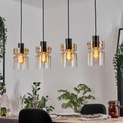 hofstein Hasvik Suspension, Suspension Ambre, Clair, 4 lumières