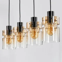 hofstein Hasvik Suspension, Suspension Ambre, Clair, 4 lumières