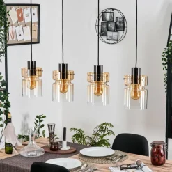 hofstein Hasvik Suspension, Suspension Ambre, Clair, 4 lumières