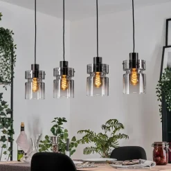 hofstein Hasvik Suspension, Suspension Clair, Fumé, 4 lumières