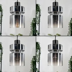 hofstein Hasvik Suspension, Suspension Chrome, Fumé, 4 lumières