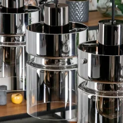 hofstein Hasvik Suspension, Suspension Chrome, Fumé, 4 lumières