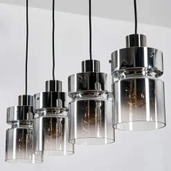 hofstein Hasvik Suspension, Suspension Chrome, Fumé, 4 lumières