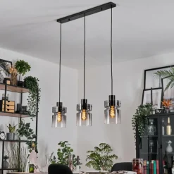 hofstein Hasvik Suspension, Suspension Chrome, Noir, 3 lumières