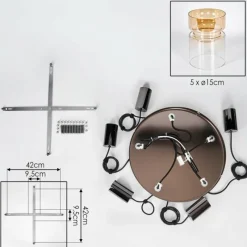 hofstein Hasvik Suspension, Suspension Chrome, Noir, 5 lumières