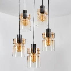 hofstein Hasvik Suspension, Suspension Chrome, Noir, 5 lumières