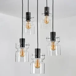 hofstein Hasvik Suspension, Suspension Chrome, Noir, 5 lumières